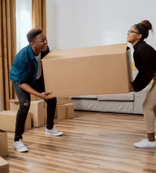 couple moving furnature